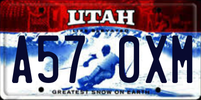 UT license plate A570XM