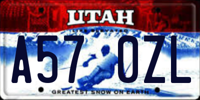 UT license plate A570ZL