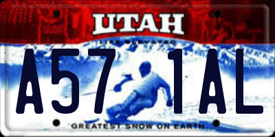 UT license plate A571AL