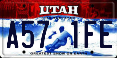 UT license plate A571FE