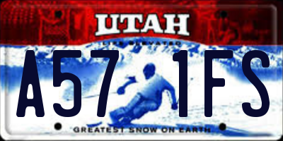 UT license plate A571FS