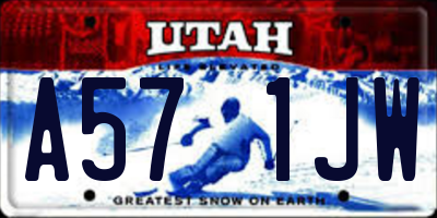 UT license plate A571JW