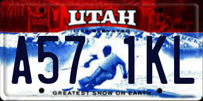 UT license plate A571KL
