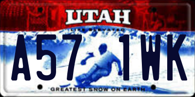 UT license plate A571WK