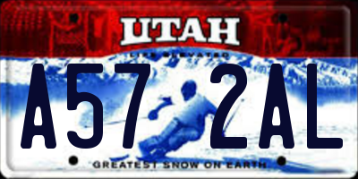 UT license plate A572AL
