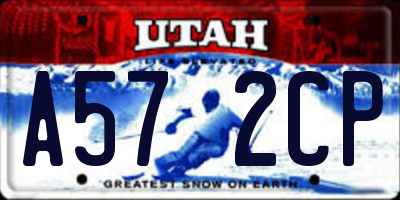 UT license plate A572CP