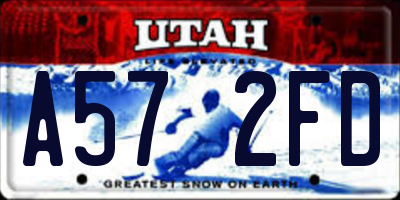 UT license plate A572FD