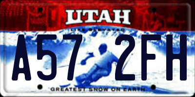 UT license plate A572FH