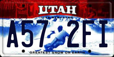 UT license plate A572FI