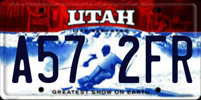 UT license plate A572FR