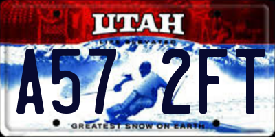 UT license plate A572FT