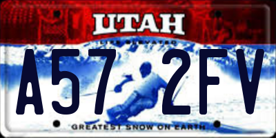 UT license plate A572FV