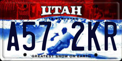 UT license plate A572KR