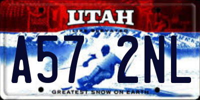 UT license plate A572NL