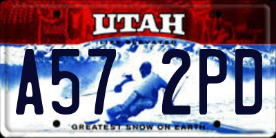 UT license plate A572PD