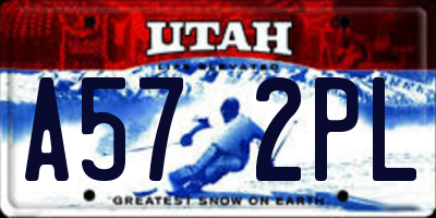 UT license plate A572PL