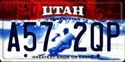 UT license plate A572QP