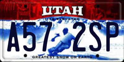 UT license plate A572SP