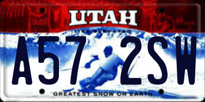 UT license plate A572SW