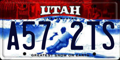 UT license plate A572TS