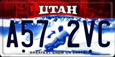 UT license plate A572VC