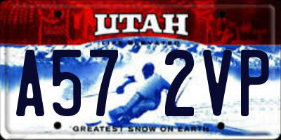 UT license plate A572VP