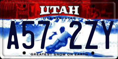 UT license plate A572ZY