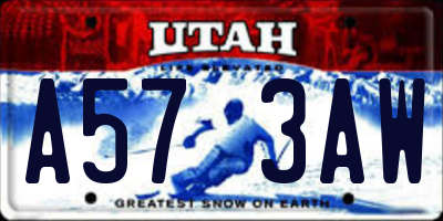UT license plate A573AW