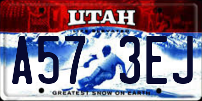 UT license plate A573EJ