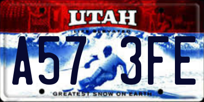 UT license plate A573FE