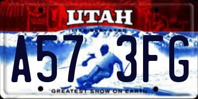 UT license plate A573FG