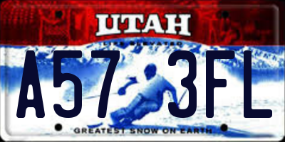 UT license plate A573FL