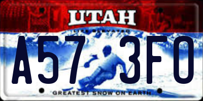 UT license plate A573FO