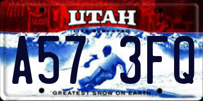 UT license plate A573FQ