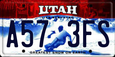 UT license plate A573FS