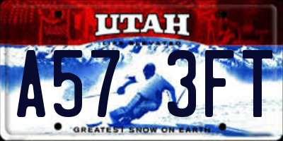 UT license plate A573FT