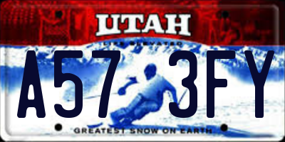 UT license plate A573FY