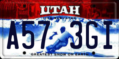 UT license plate A573GI