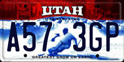UT license plate A573GP