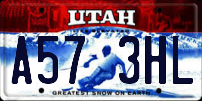 UT license plate A573HL