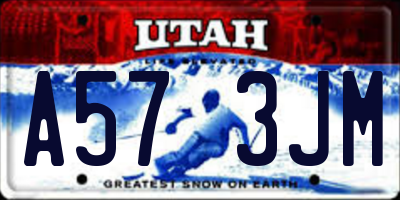 UT license plate A573JM
