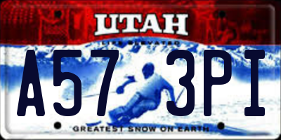 UT license plate A573PI