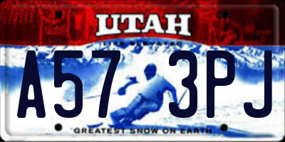 UT license plate A573PJ