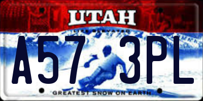 UT license plate A573PL