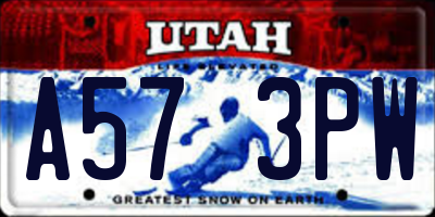 UT license plate A573PW