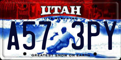 UT license plate A573PY