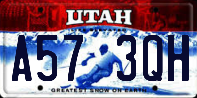 UT license plate A573QH