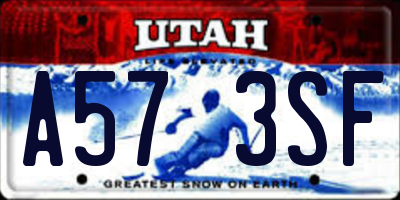 UT license plate A573SF