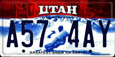 UT license plate A574AY