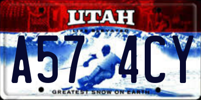 UT license plate A574CY